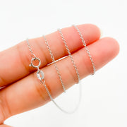 030RFLGWG18K. 18K Solid White Gold Cable Link Chain